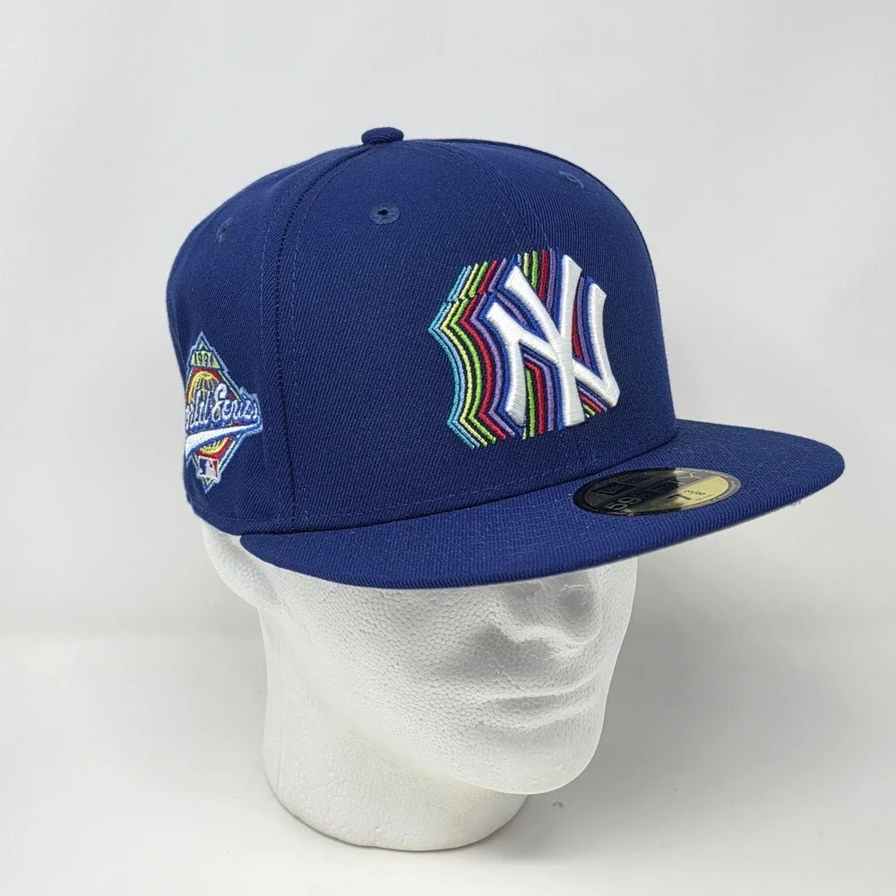 New Era 59fifty New York Yankees MLB Fitted Cap 7 3/8 Hat 1996 World Series Blue